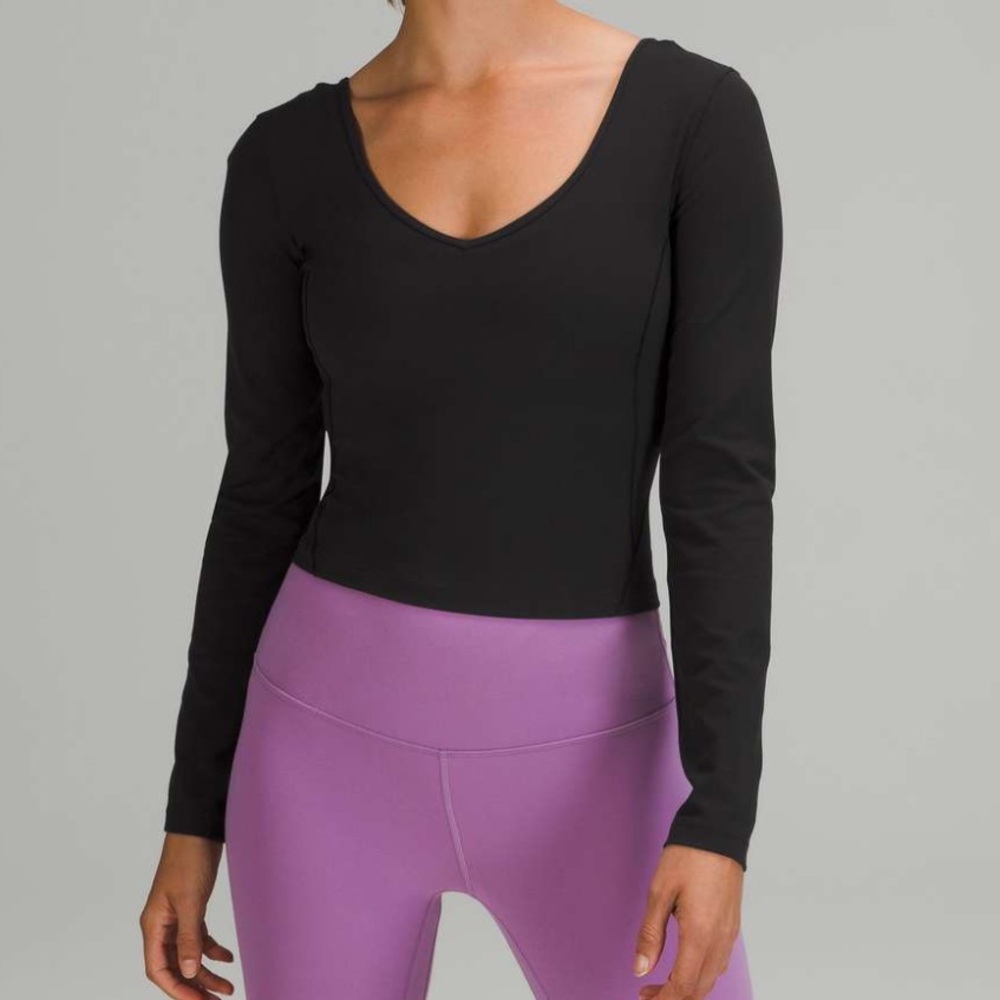 Lululemon Black Align V Neck Crop Top